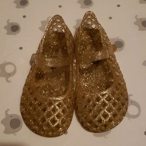 Sparkly Gold Jelly Shoes for Toddler Girl